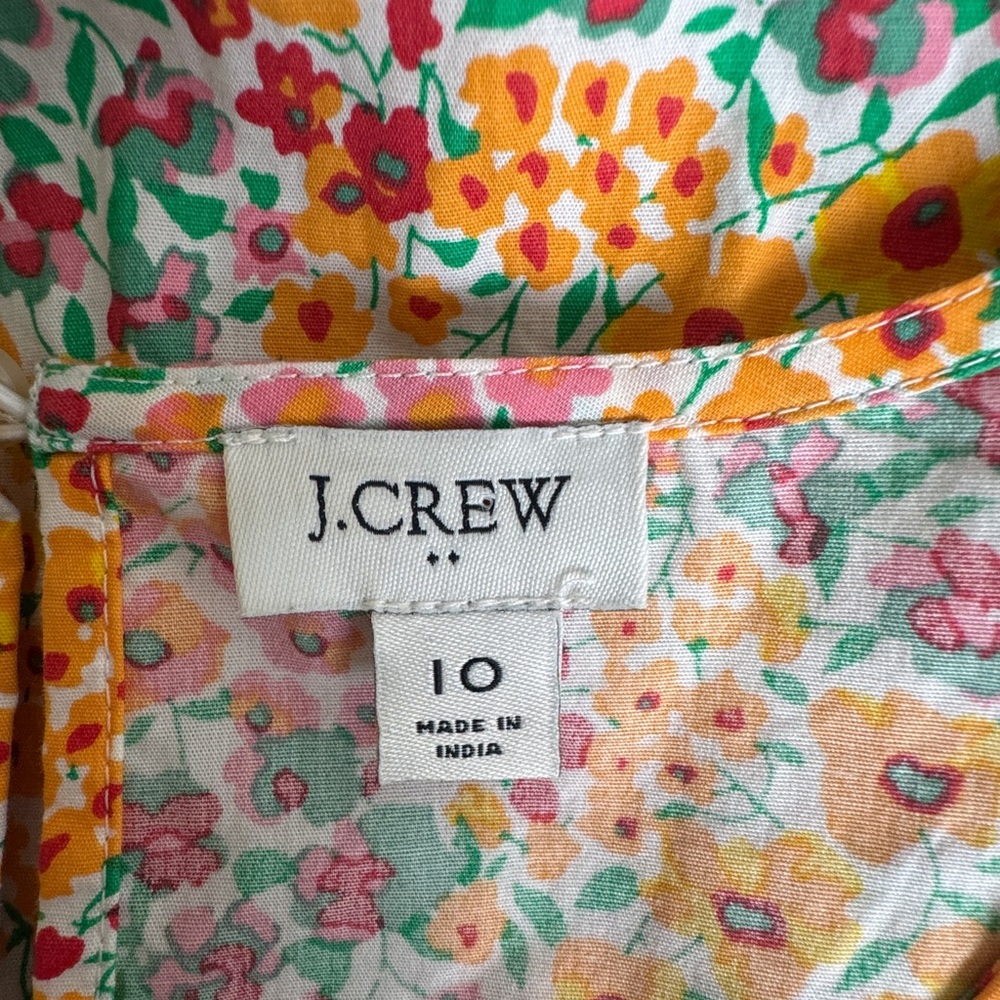 J. Crew Mixed-floral Tiered Midi dress Sleeveless A Line Dress BH899 Size 10 - Picture 10 of 12